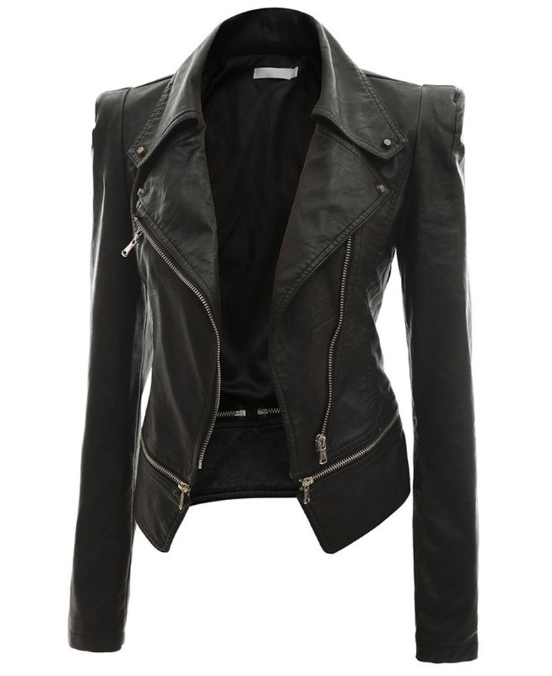 Women's Alabama Black Leather Motorcycle Jacket
