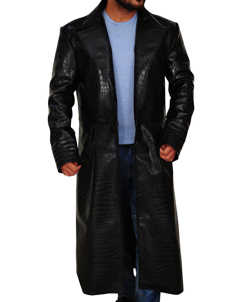 The Matrix Laurence Fishburne Black Leather Coat