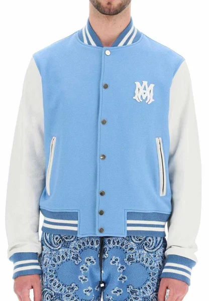 Amiri Blue Varsity Jacket