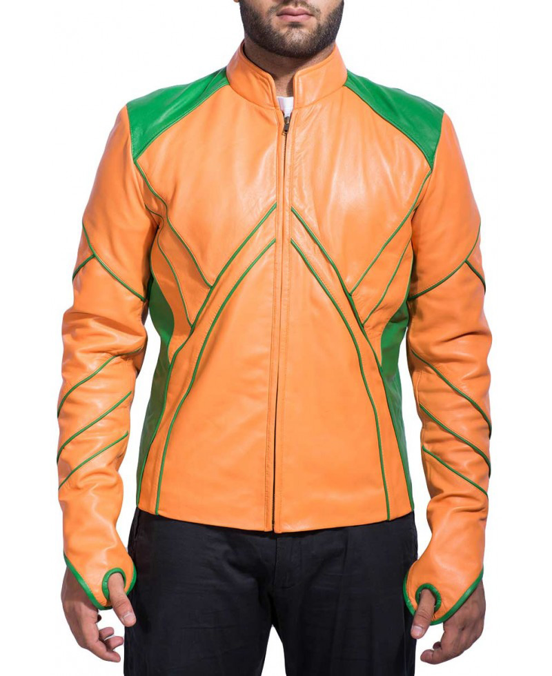Smallville Aquaman Leather Jacket with Hoodie