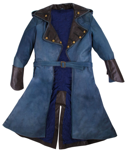 arno dorian blue leather coat
