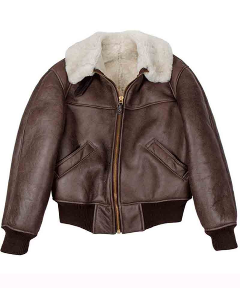 Men's Bomber B-26 Aviator Flight Brown Leather Jacket