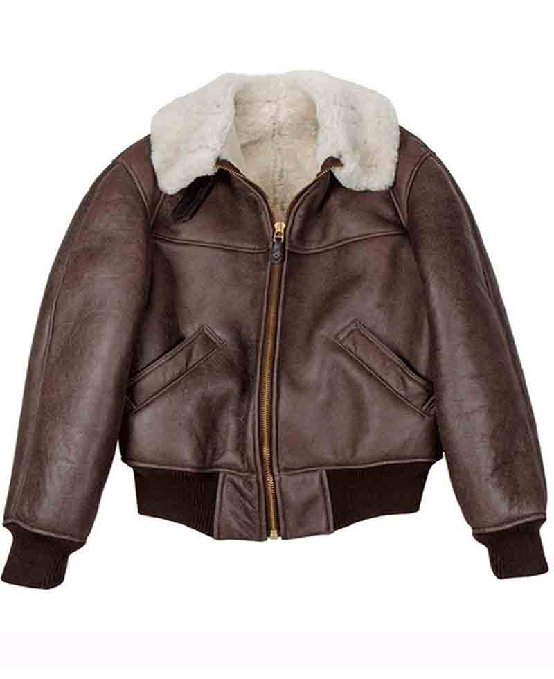 Men's Bomber B-26 Aviator Flight Brown Leather Jacket