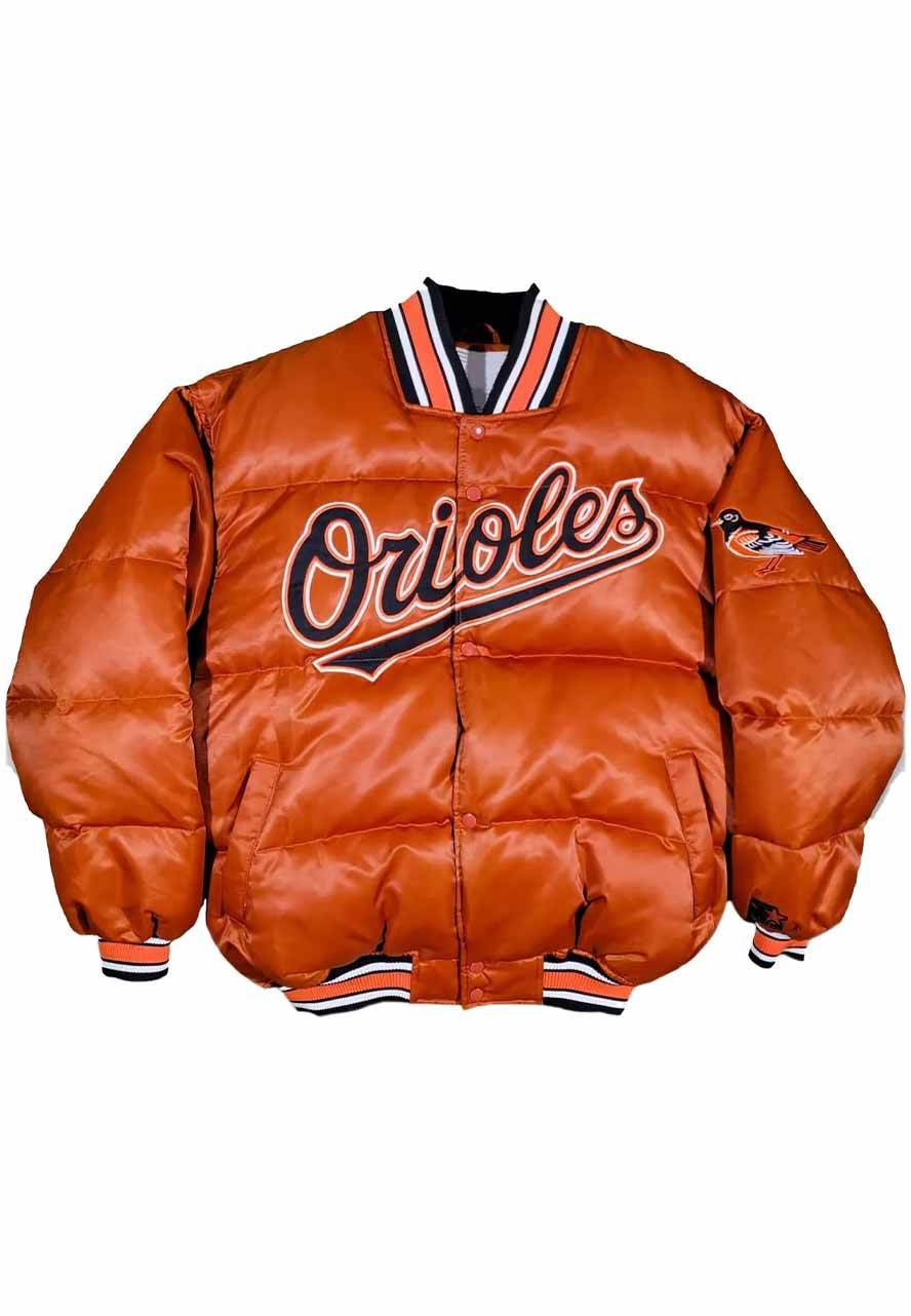Baltimore Orioles 90’s Puffer Orange Jacket
