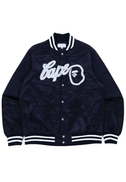 Bape Baseball Navy Blue Bomber Jacket