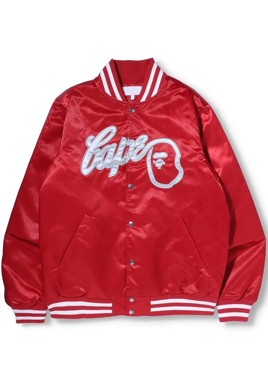Bape Baseball Red Bomber Jacket