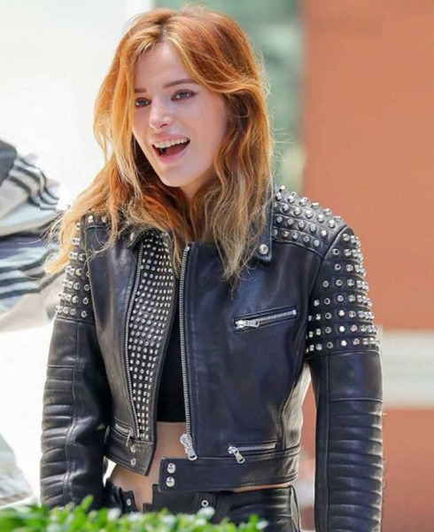Bella Thorne Studded Leather Jacket