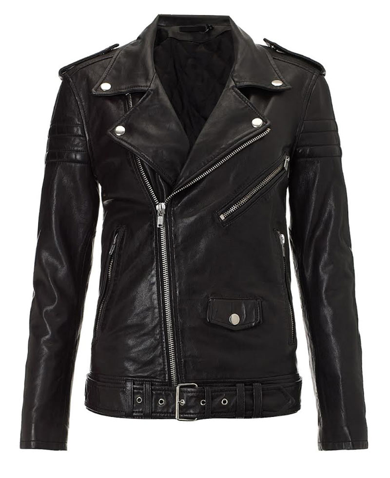 Biker Style Kim Kardashian Black Leather Jacket