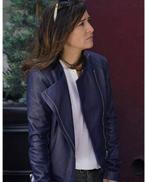 Better Things S04 Pamela Adlon Blue Leather Jacket