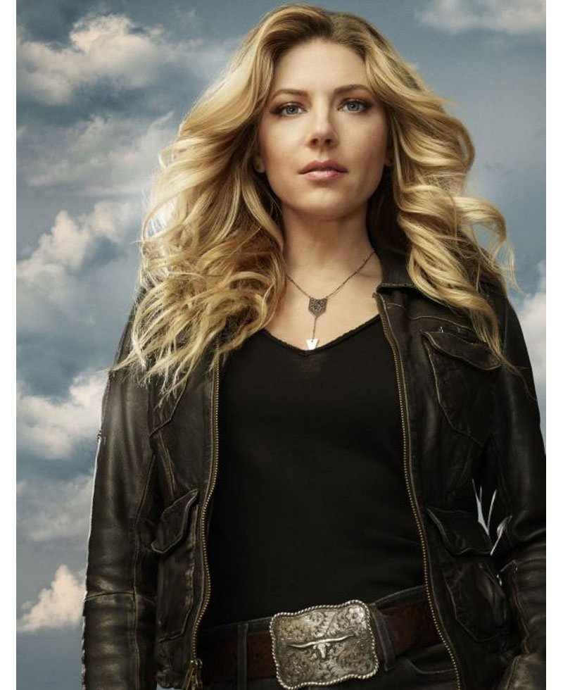 Katheryn Winnick Big Sky Wrinkle Leather Jacket
