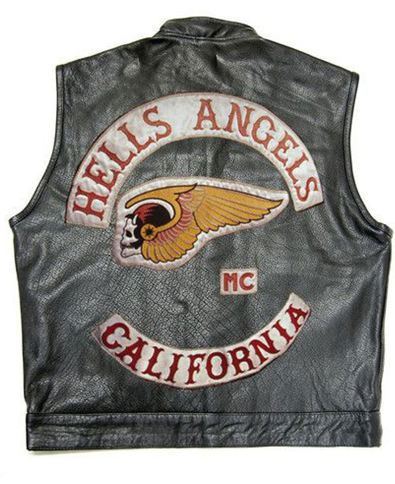 Men's Hells Angels Biker Leather Vest