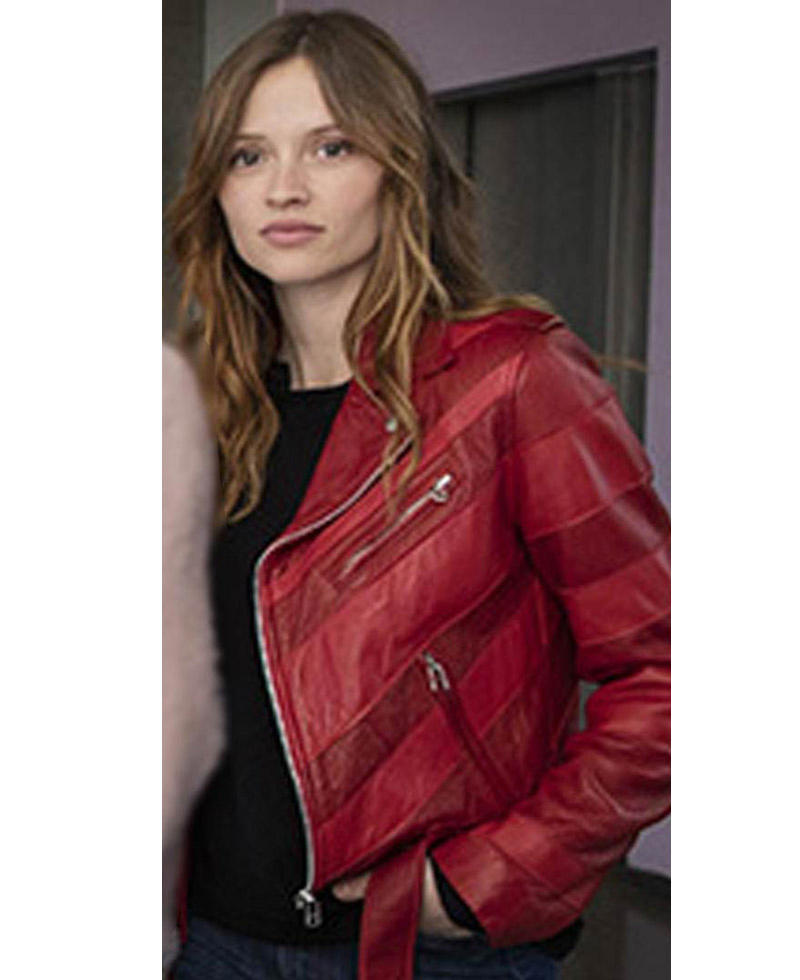 Marilyn Lima Skam France Red Motorcycle Jacket