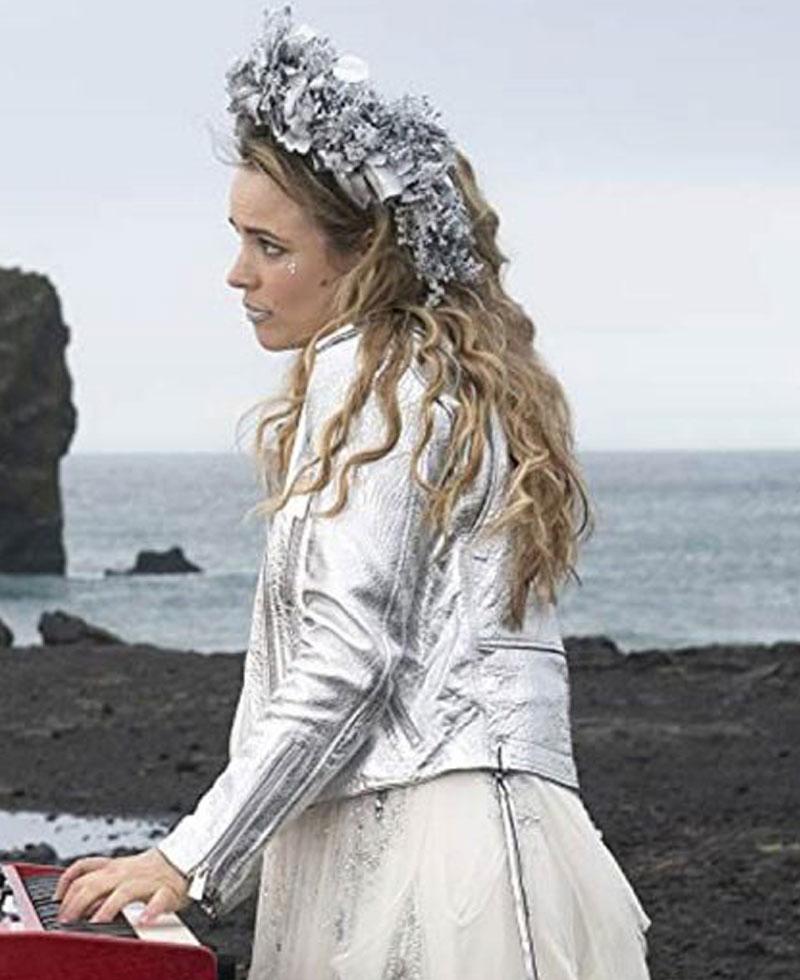 Rachel Mcadams Eurovision Song Contest Silver Leather Jacket