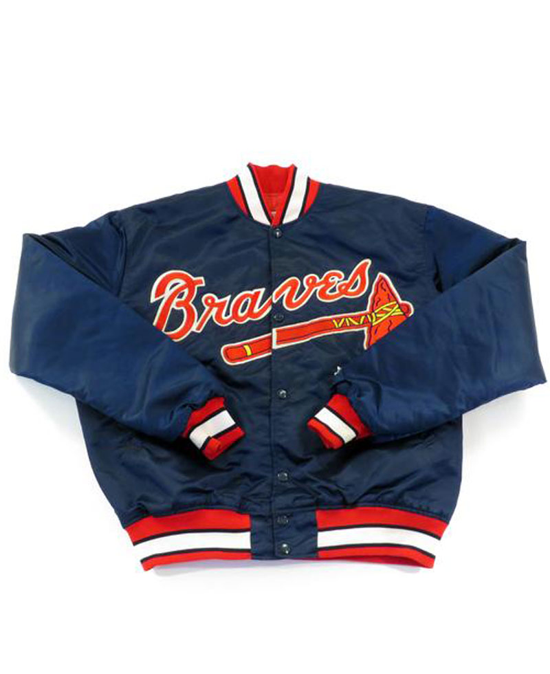 Men's Braves Blue Satin Jacket