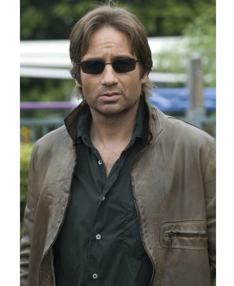 Californication Hank Moody Distressed Brown Leather Jacket