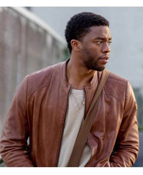 Chadwick Boseman Message From The King Brown Leather Jacket