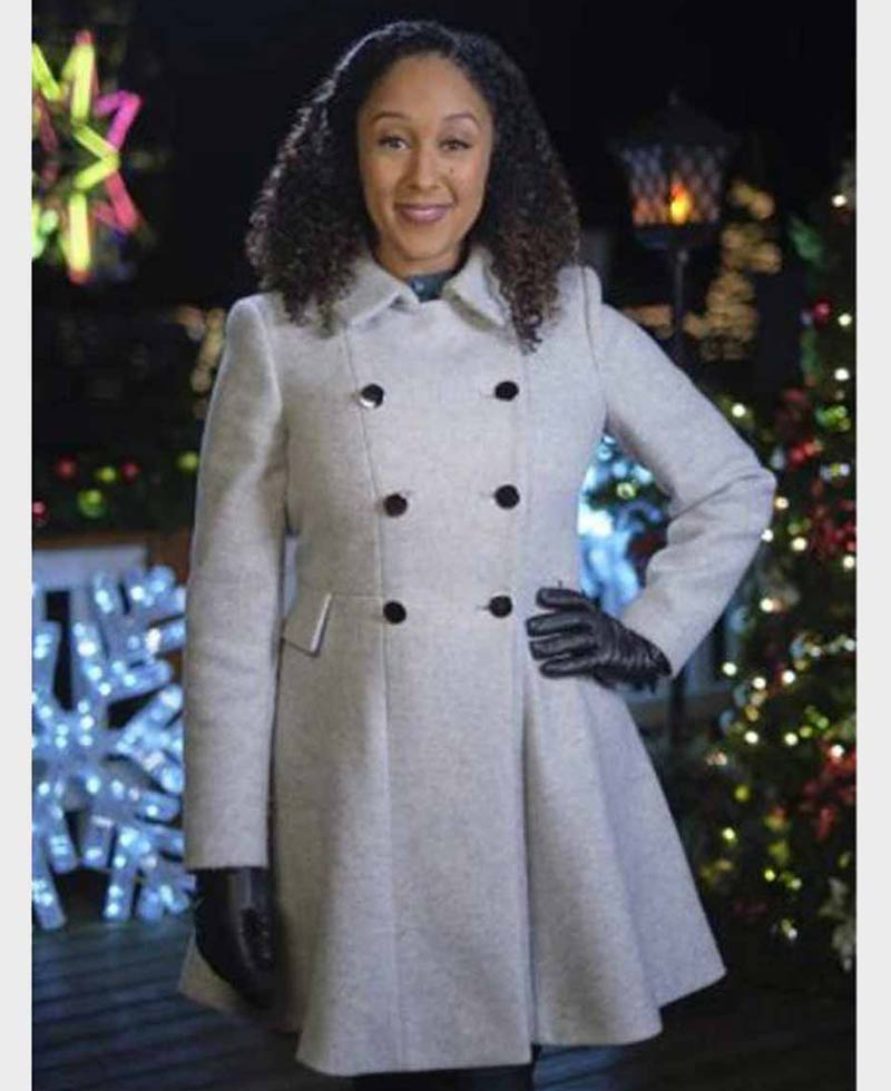 Christmas Comes Twice Tamera Mowry Housley Grey Coat