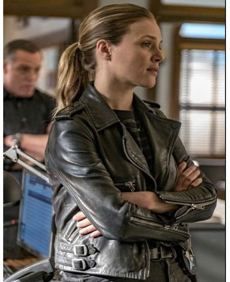 Chicago P.D. Tracy Spiridakos Motorcycle Leather Jacket