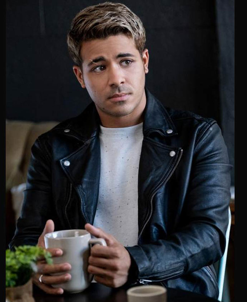 13 Reasons Why S04 Christian Navarro Biker Leather Jacket