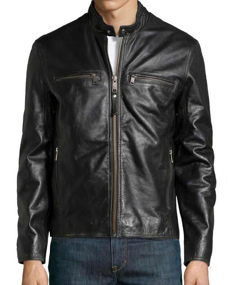 Daddy's Home Mark Wahlberg Black Leather Jacket