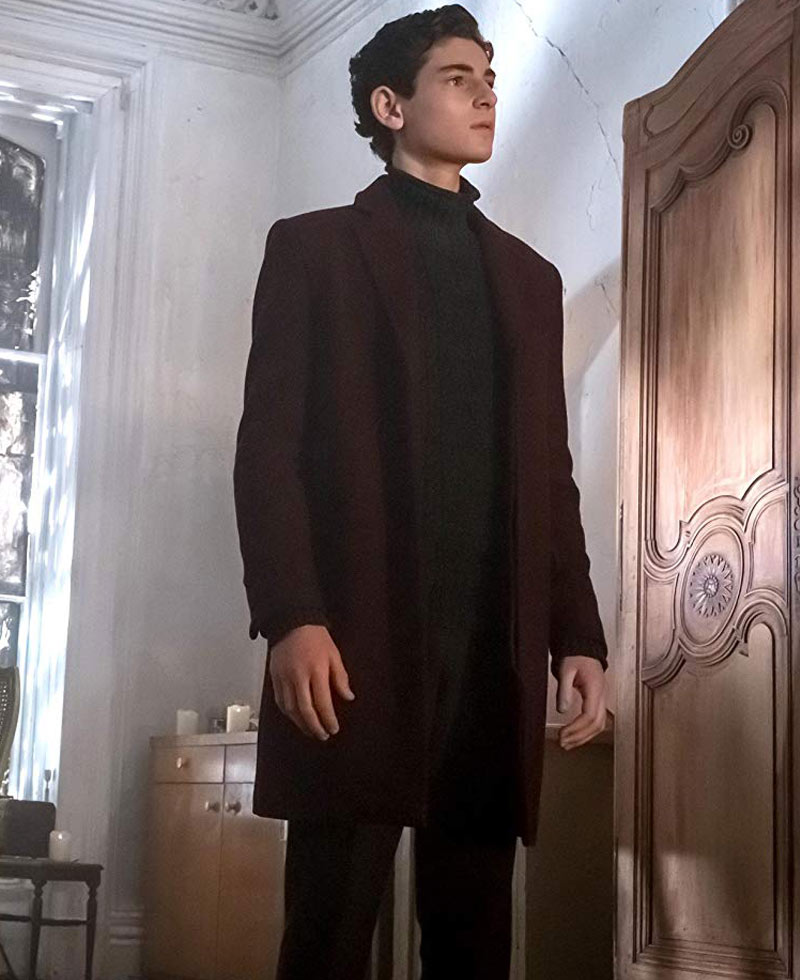 David Mazouz Gotham Burgundy Coat