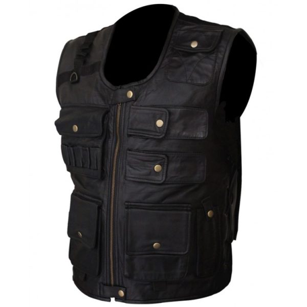Dean Ambrose Black Leather Bomber Vest