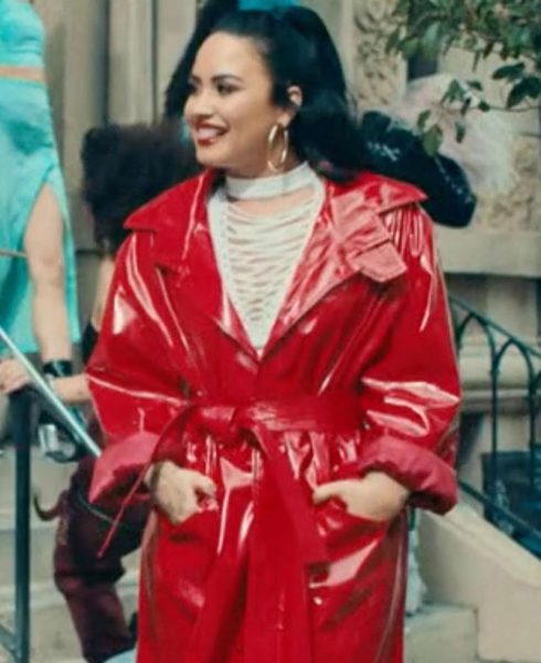 Demi Lovato Tell Me You Love Me Red Leather Coat
