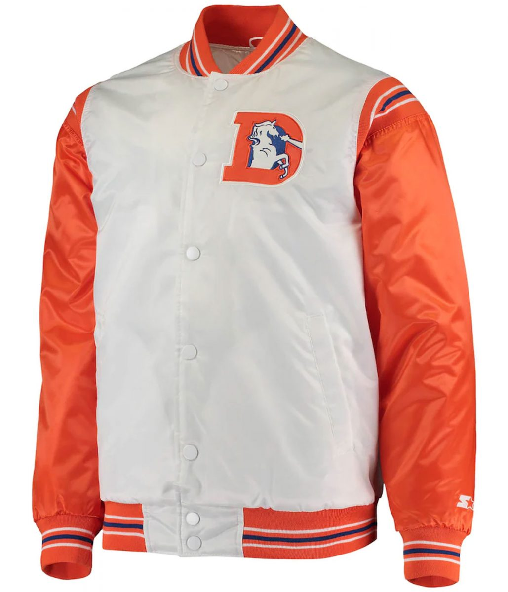Denver Broncos Replica Starter White and Orange Jacket