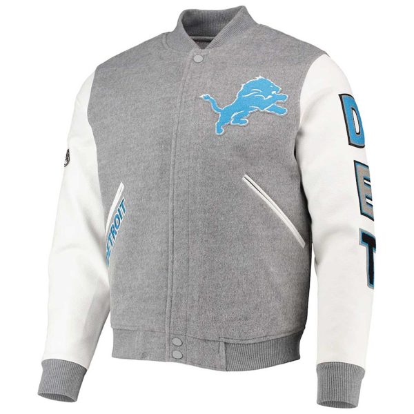 Detroit Lions Heathered Varsity Jacket