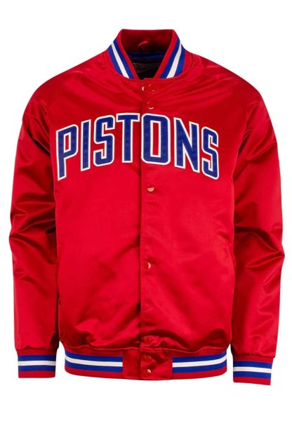 Detroit Pistons Red Satin Jacket