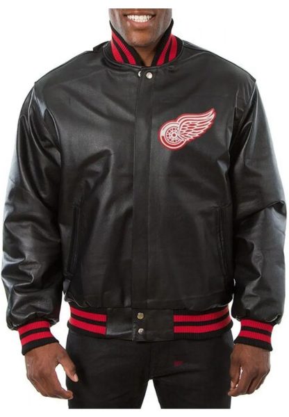 detroit red wings leather jacket