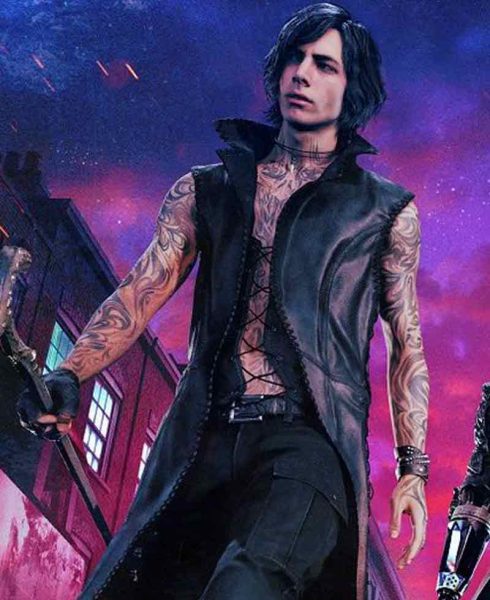 Devil May Cry 5 V Black Leather Coat