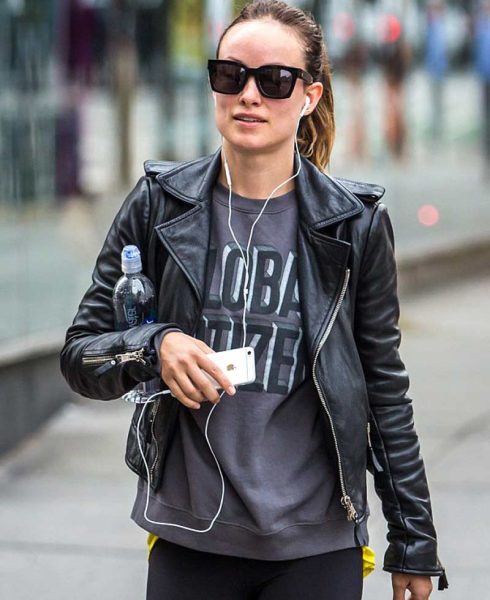 Olivia Wilde Vinyl Leather Jacket
