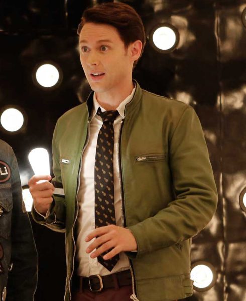 Dirk Gently Samuel Barnett Green Leather Jacket