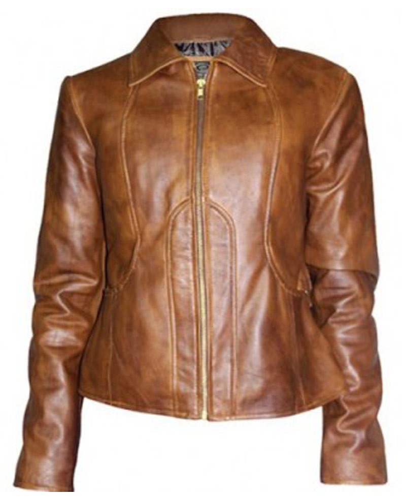 Jennifer Lopez Brown Leather Jacket