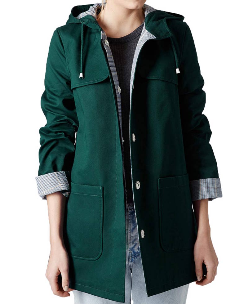 Doctor Who Jenna Coleman Green Hooded Jacket