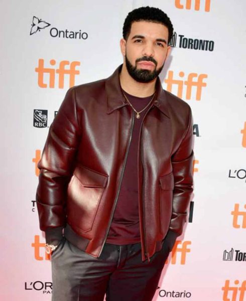 drake burgundy bomber leather jacket