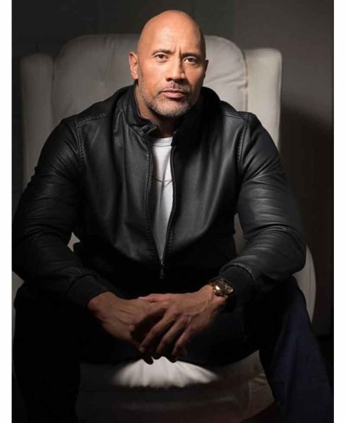 Dwayne Johnson Fighting with My Family Black Leather Jacket
