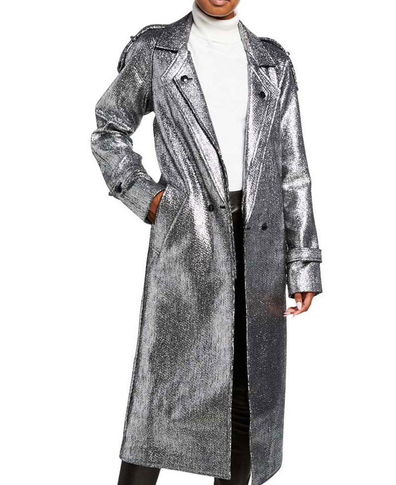 Dynasty Elizabeth Gillies Silver Coat