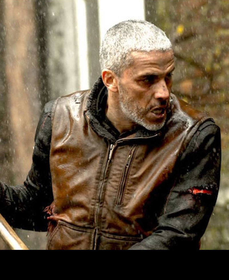 Earth and Blood Sami Bouajila Brown Leather Vest