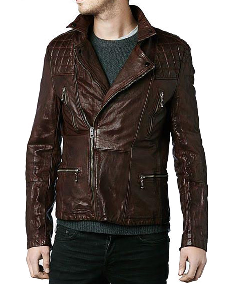 Eddie Redmayne Motorcycle Brown Leather Jacket