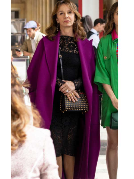 Emily In Paris S2 Philippine Leroy-Beaulieu Purple Coat