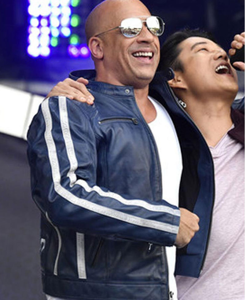 Fast and Furious 9 Vin Diesel Blue Leather Jacket