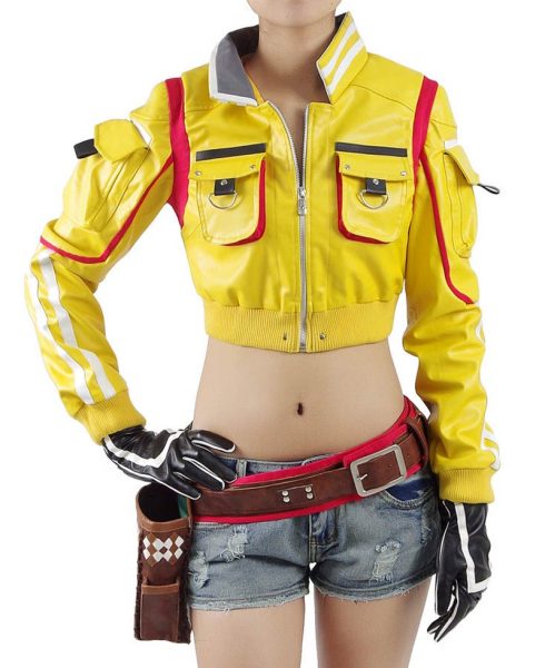 Final Fantasy XV Cindy Hammer Head Yellow Leather Jacket