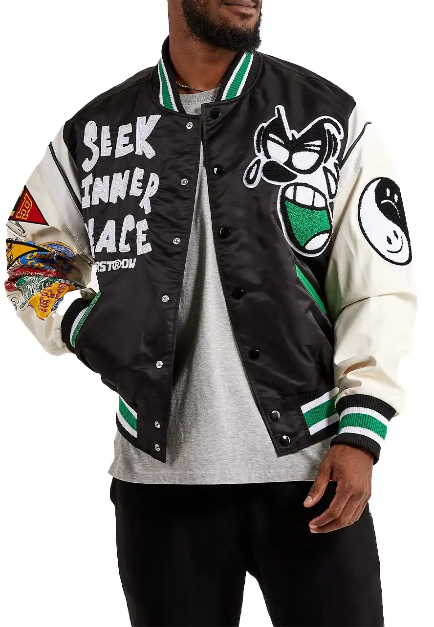 First Row Seek Inner Peace Varsity Jacket