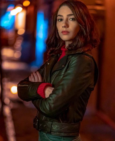 Natalie Dreyfuss The Flash Season 06 Black Leather Jacket