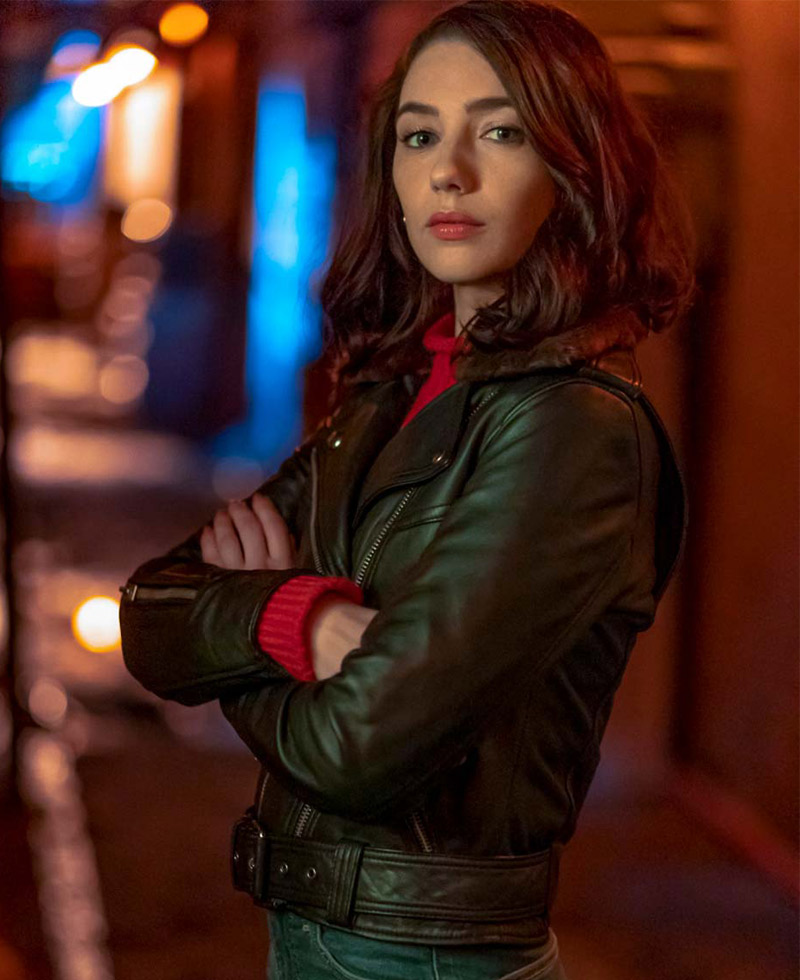 Natalie Dreyfuss The Flash Season 06 Black Leather Jacket