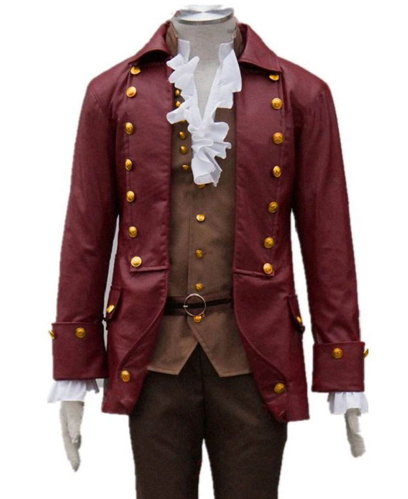 Luke Evans Beauty and The Beast Leather Coat
