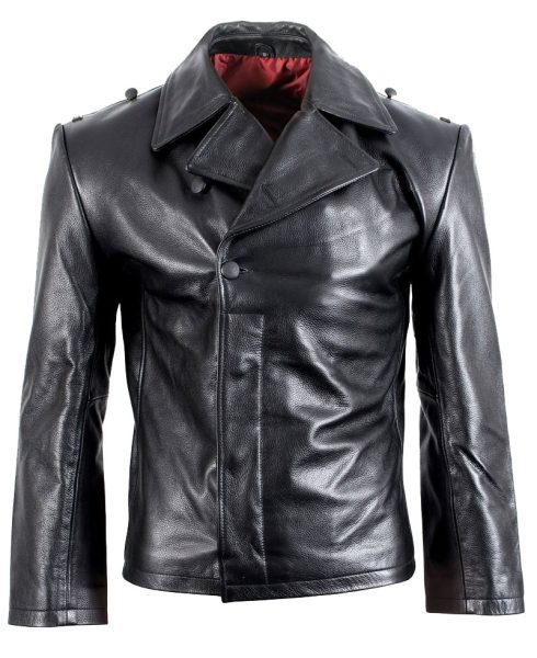 Men's U-Boats German Black Leather Jacket