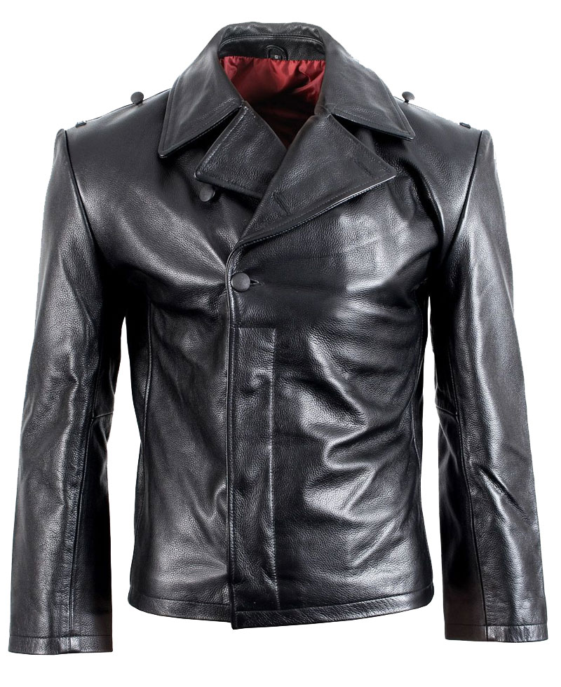Men's U-Boats German Black Leather Jacket